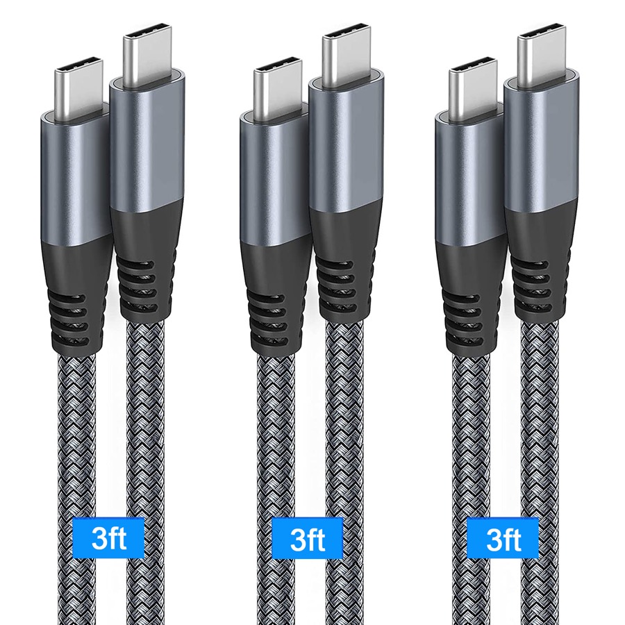 USB C to USB C Cable 3.3ft 60W, 3Pack USB C Cable, PD Type C Charging Cable Fast Charging Compatible with MacBook Pro 2020, iPad Pro, iPad Air 4, Galaxy S20, Switch, Pixel, LG and Other USB C Charger